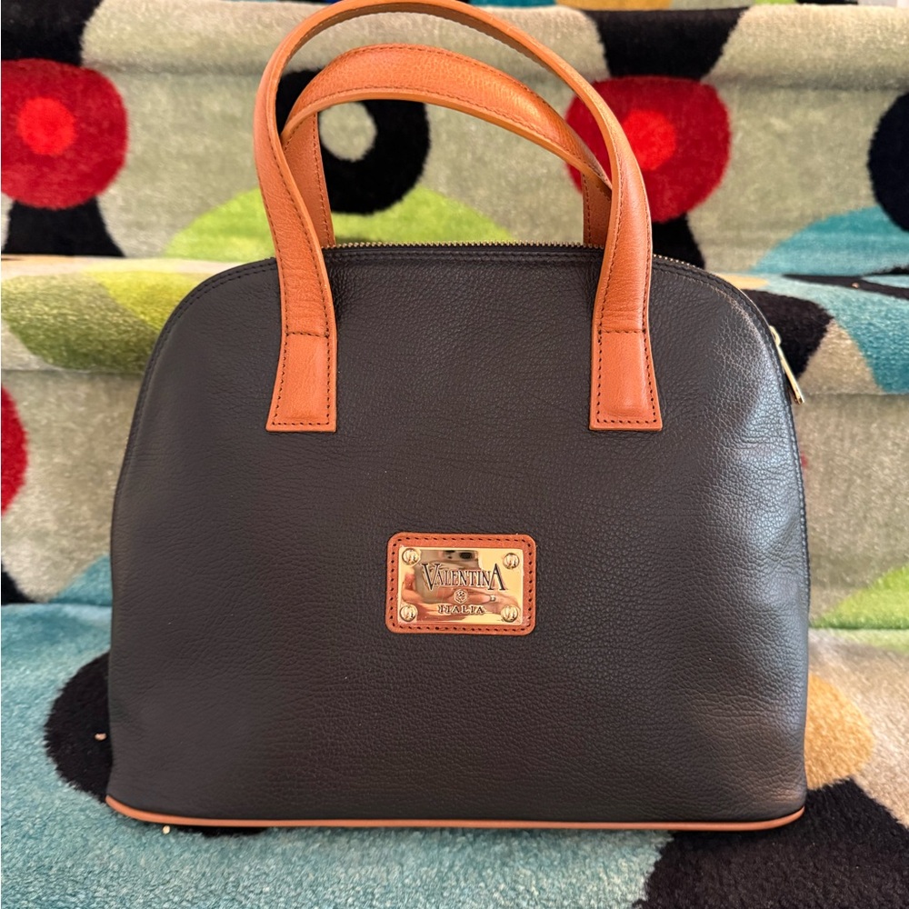 Valentina Black and Brown Satchel